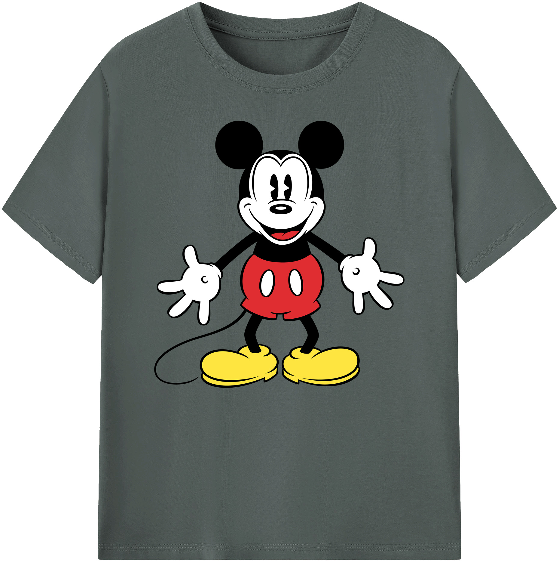 ミッキーマウス Mickey Mouse 綿100％ メンズ半袖Tシャツ｜肌触りやわらか＆通気性